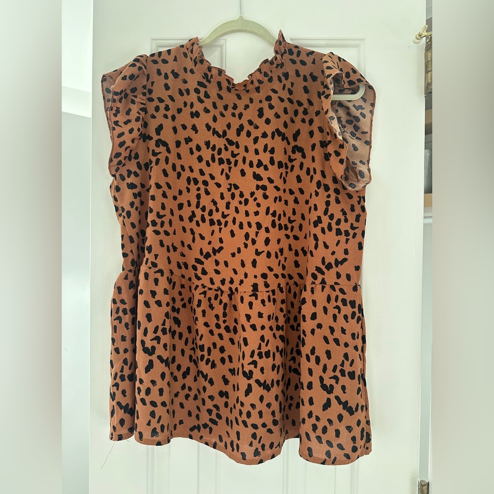 Leopard print flowy top